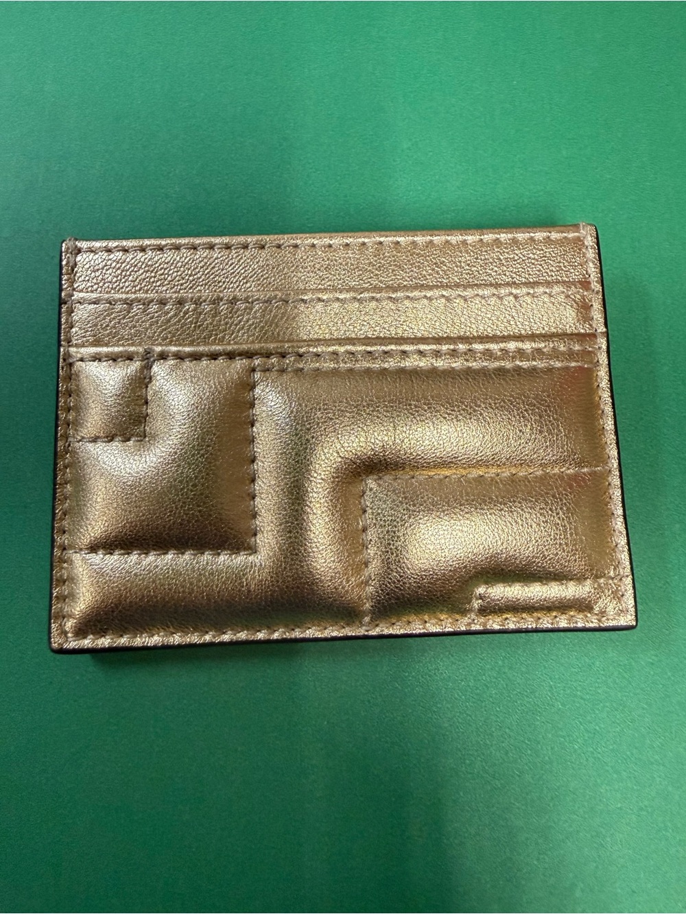 Gold Quilted Jimmy Choo Card Holder - never used - Picture 2 of 3